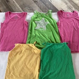 80-Lot of Five Girls Sleeveless Tank Tops Size X-Small (4-5) pre owned